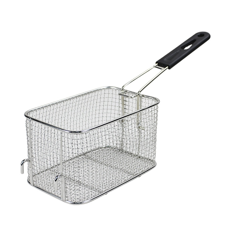 Квадратная фритюрная корзина с ручкой из нержавеющей стали