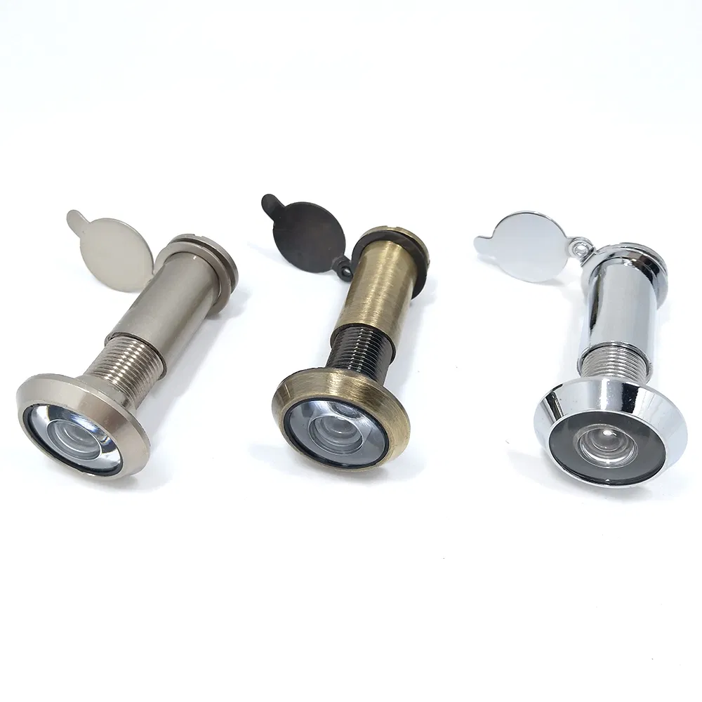 160 Degree 12mm Hole Brass Door Peephole Viewer with Plastic/Glass Lens