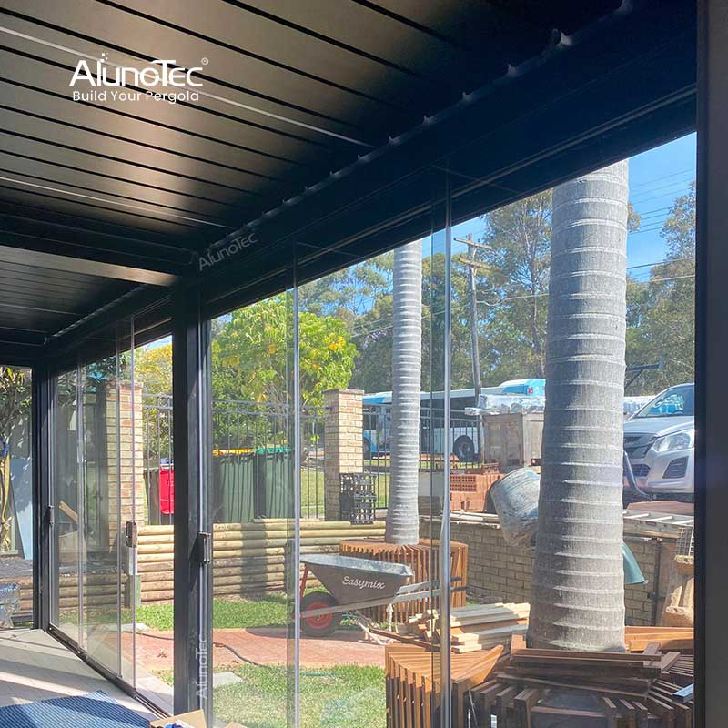 Prefabricated Building Aluminum Outdoor Patio Cover Awning Remote Control Garden Gazebo Louvre Pergola