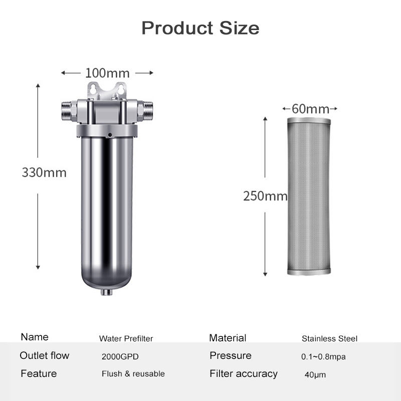 Stainless Steel 304 316 L Water Filter Housing for Water Purification Systems