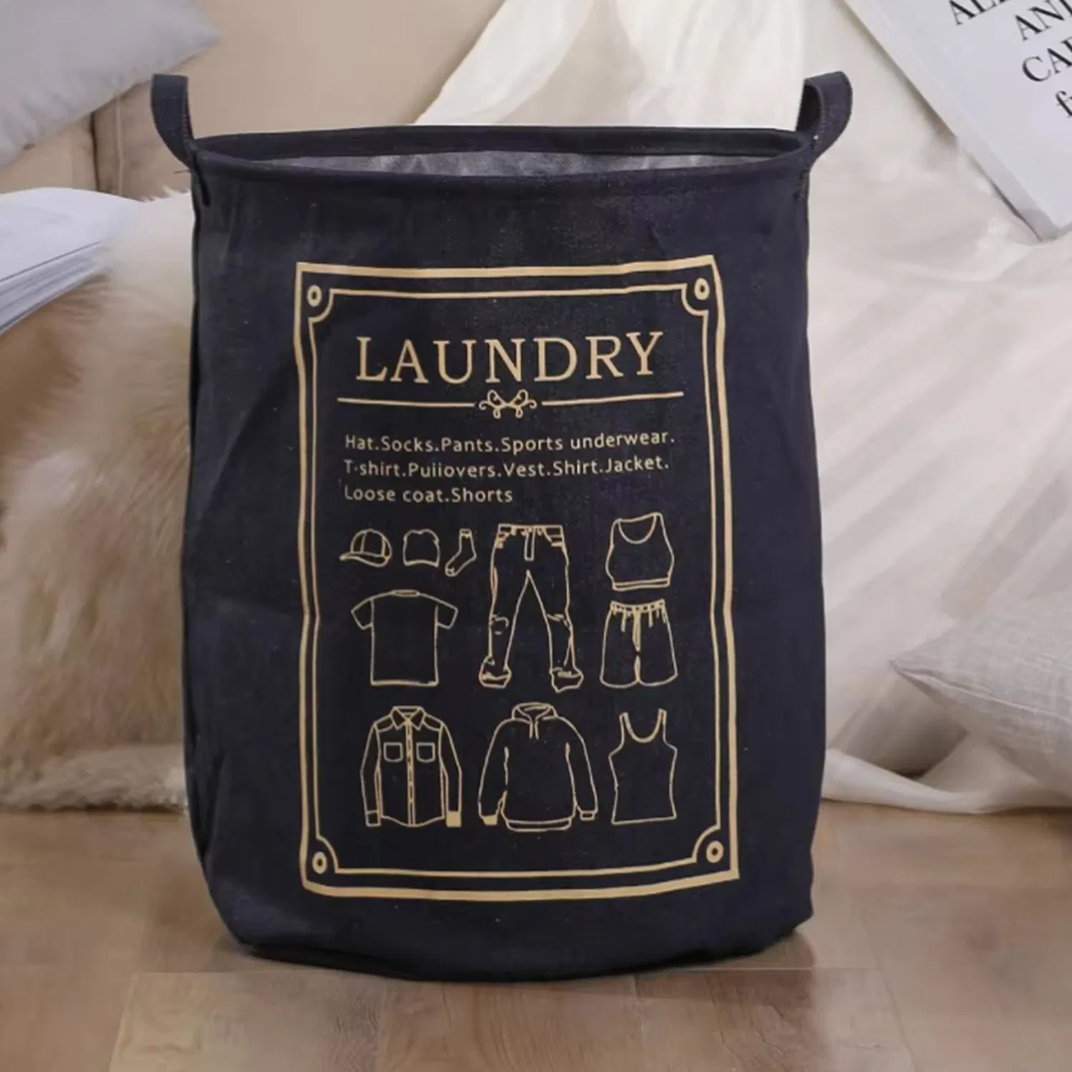 Large Fabric Dirty Clothes Capacity Laundry Hamper Storage Baskets Bucket Box Bins