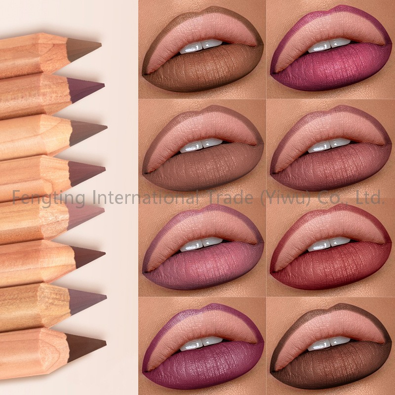 Private Label 8 Colors Lip Contour Long Lasting Matte Smooth Brown Lip Pencil High Pigment Waterproof Lasting Vegan Lip Liner