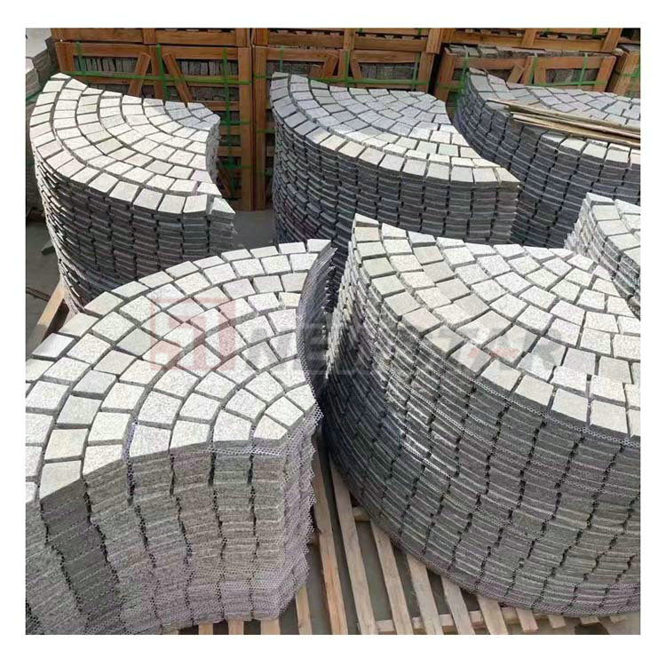 Chinese Granite Stone Landscaping Paving Cubestones Multicolour Red Granite