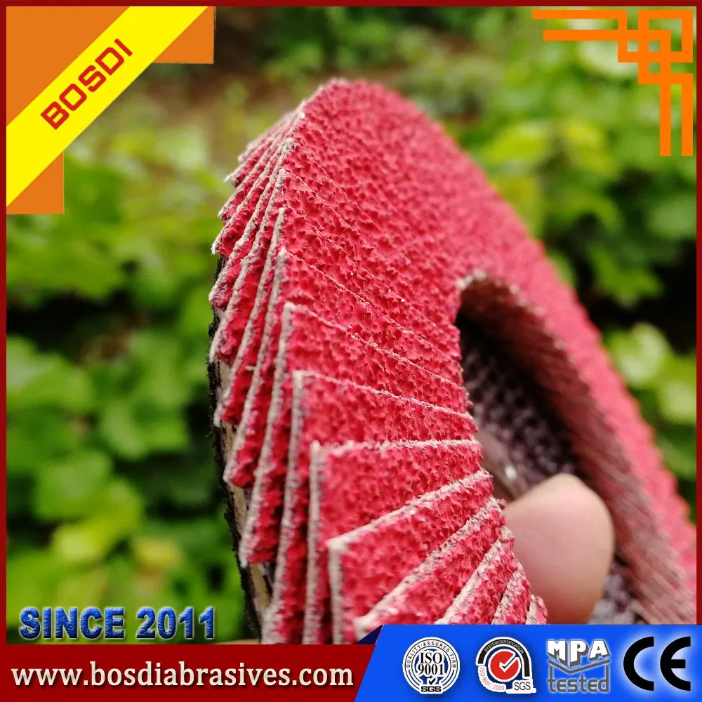 4" Coated Abrasive Flap Disc Grinding Stainless Steel and Metal, Blue Is Sharp Type, Brown Is Durable, Red Is Cheap Price