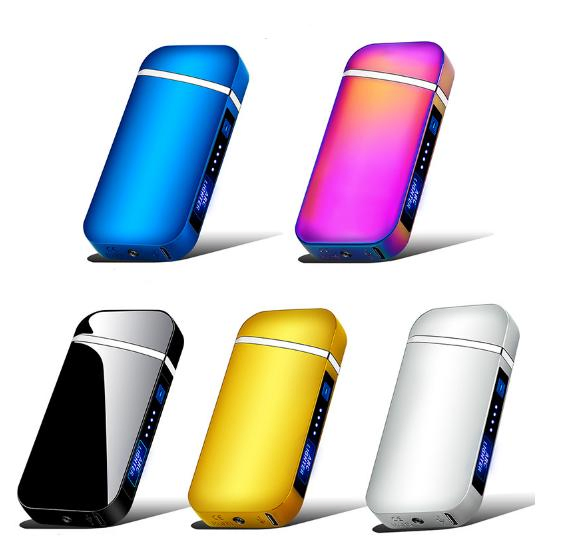 Rechargeable Lighter LCD Touch Switch Double Arc Power Display USB Advertising