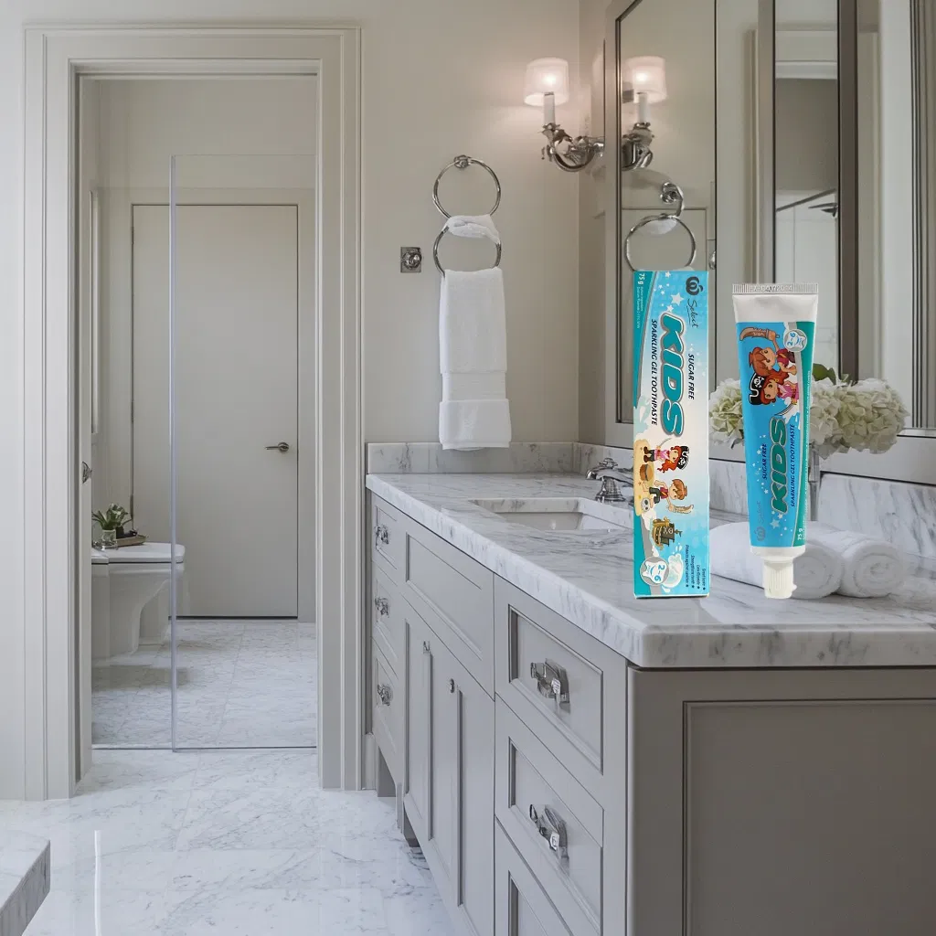 Sparkling Gel Strawberry Mint Safe Fluoride-Free or Low-Fluoride Anticavity Kids Toothpaste