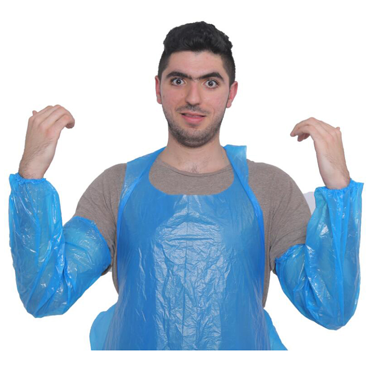 Economical Plastic HDPE/LDPE Disposable Apron for Cooking/Working/Household Use