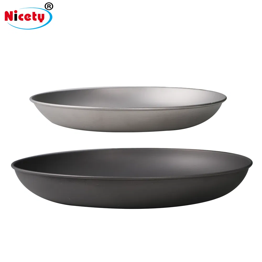 OEM & ODM Kitchenware Round Hiking Backpacking Ultralight Titanium Dinner Plate for Outdoor Camping Travelling