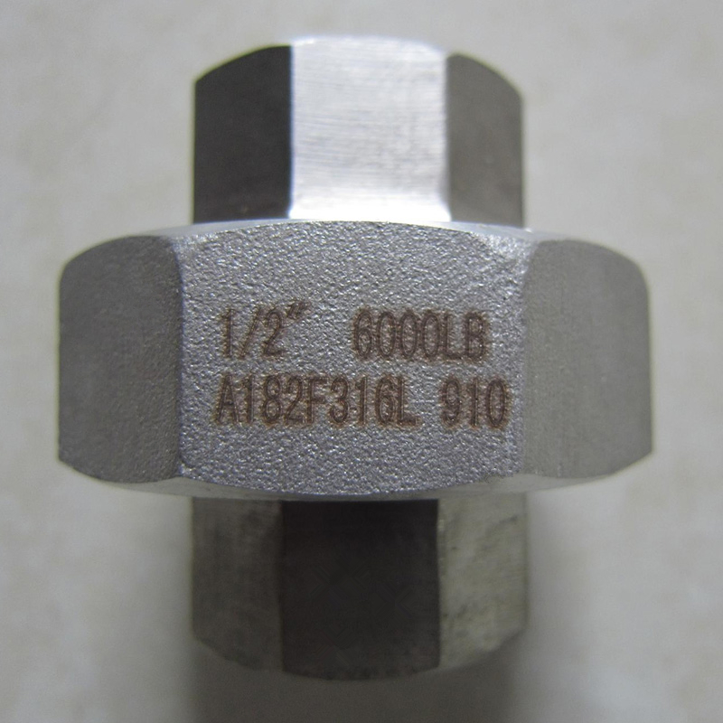 1/2" Stainless Steel A182 F316L 6000lb Thread Union Forged Pipe Fitting