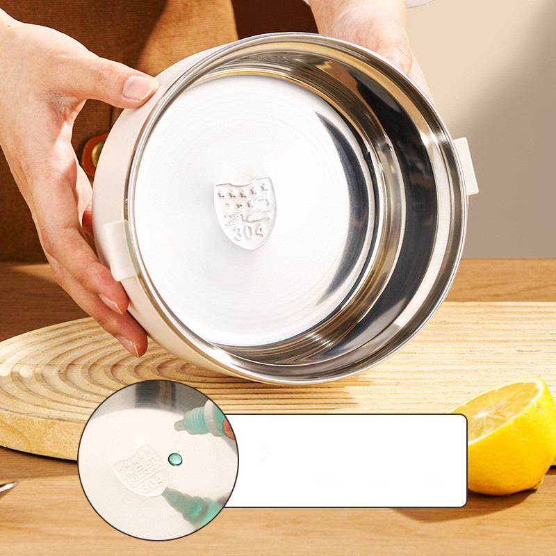 Modern Round Stainless Steel Lunch Box for Home Use Flatware Sets Multi-Layer