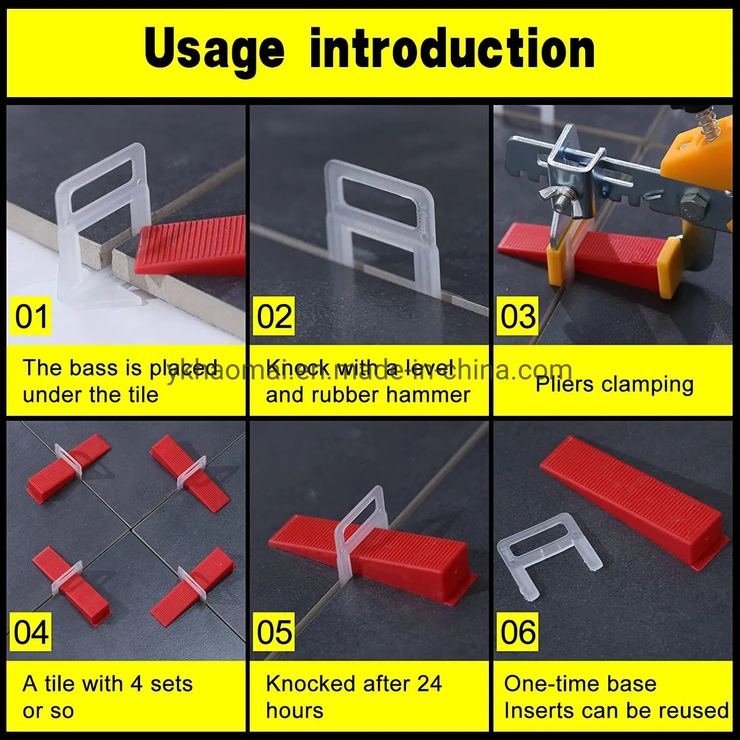 Factory 1.0mm1.5mm 2.0mm Reusable ceramic Porcelain Tile Leveler Leveling System Porcelain Installation Leveler Spacers for Tile Leveling System Clips