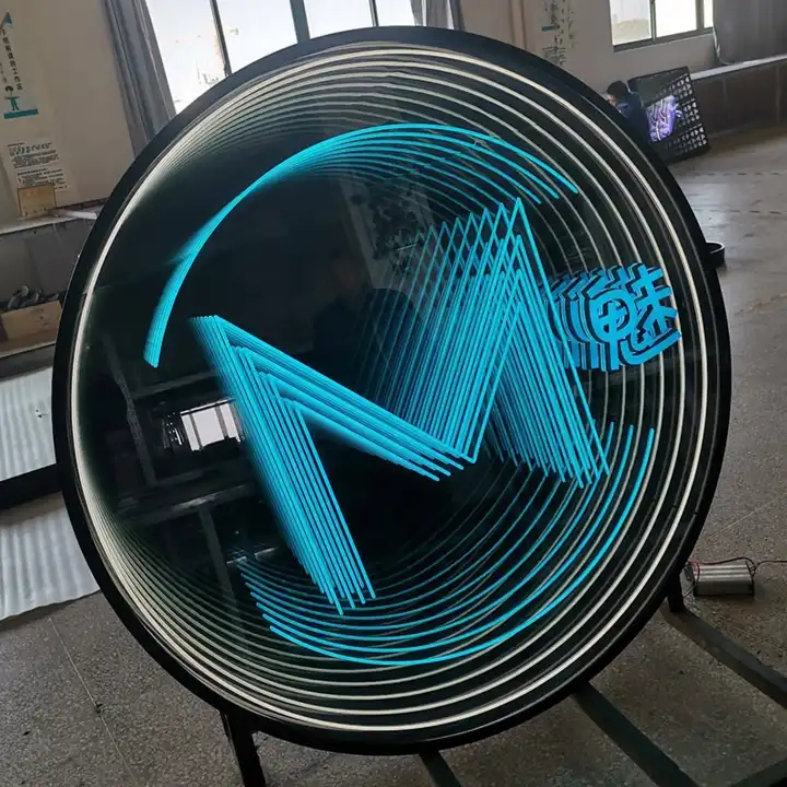 Abyss Mirror 3D Modeling Luminous Word Light Box Tunnel Mirror Bar LED Light Display