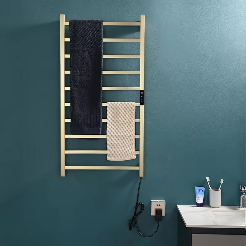User-Friendly Heated Warmer Electric Towel Rack Bathroom Hotel Gold Towel Dryer Radiator Vertical Heated Towel Rail