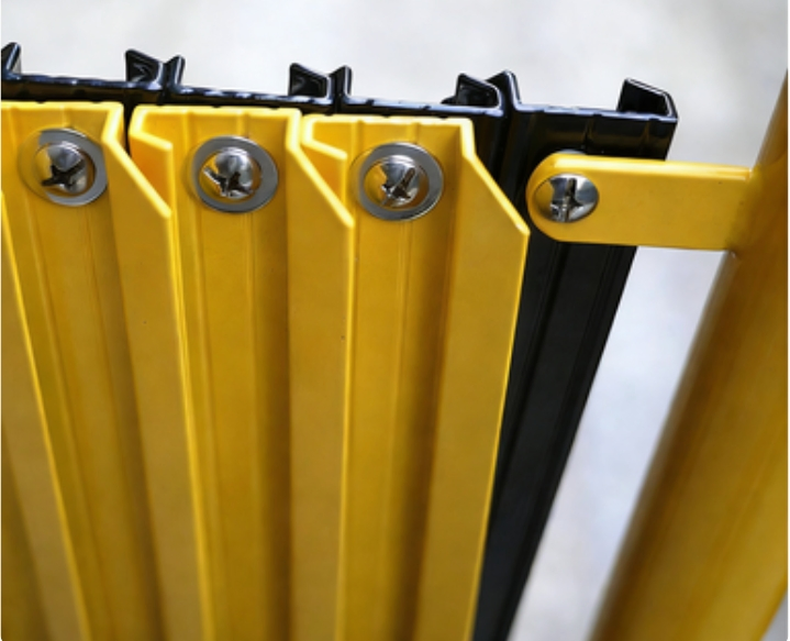 Customizable Folding Extendable Fence for Parking Lots, Warehouses, Workshops, and Parks.