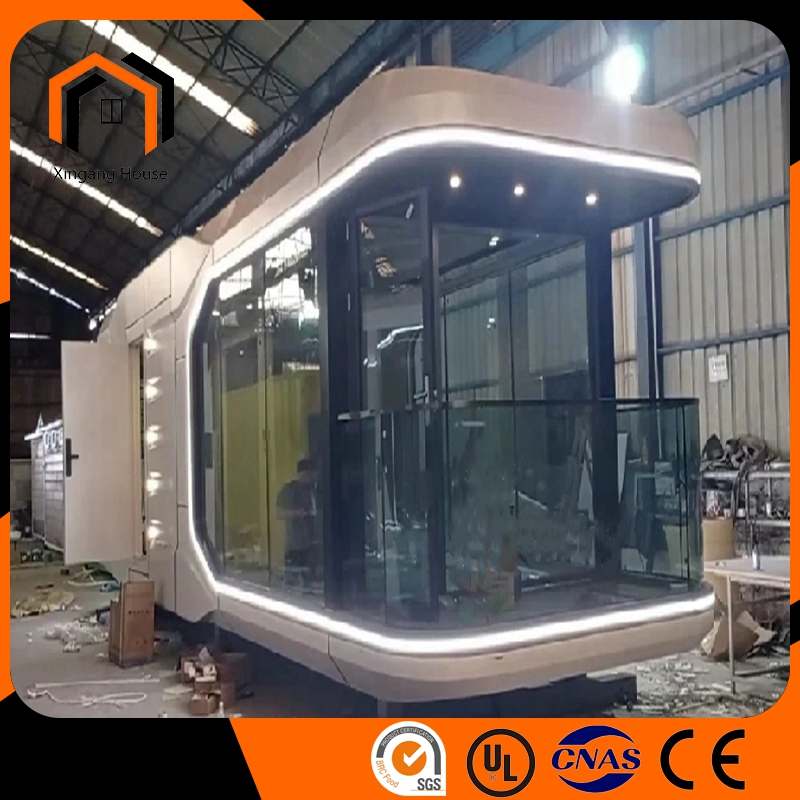 Balcony Villa Container Hotel Steel Structure Glamping Modular Tiny Space Capsule House
