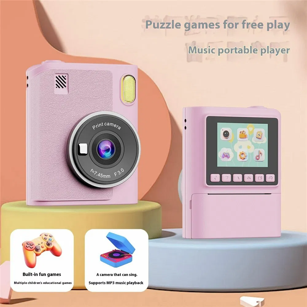 Z900 2.4 Inch Instant Print Camera Kids HD Video Recorder Support Monochrome Printing - Pink