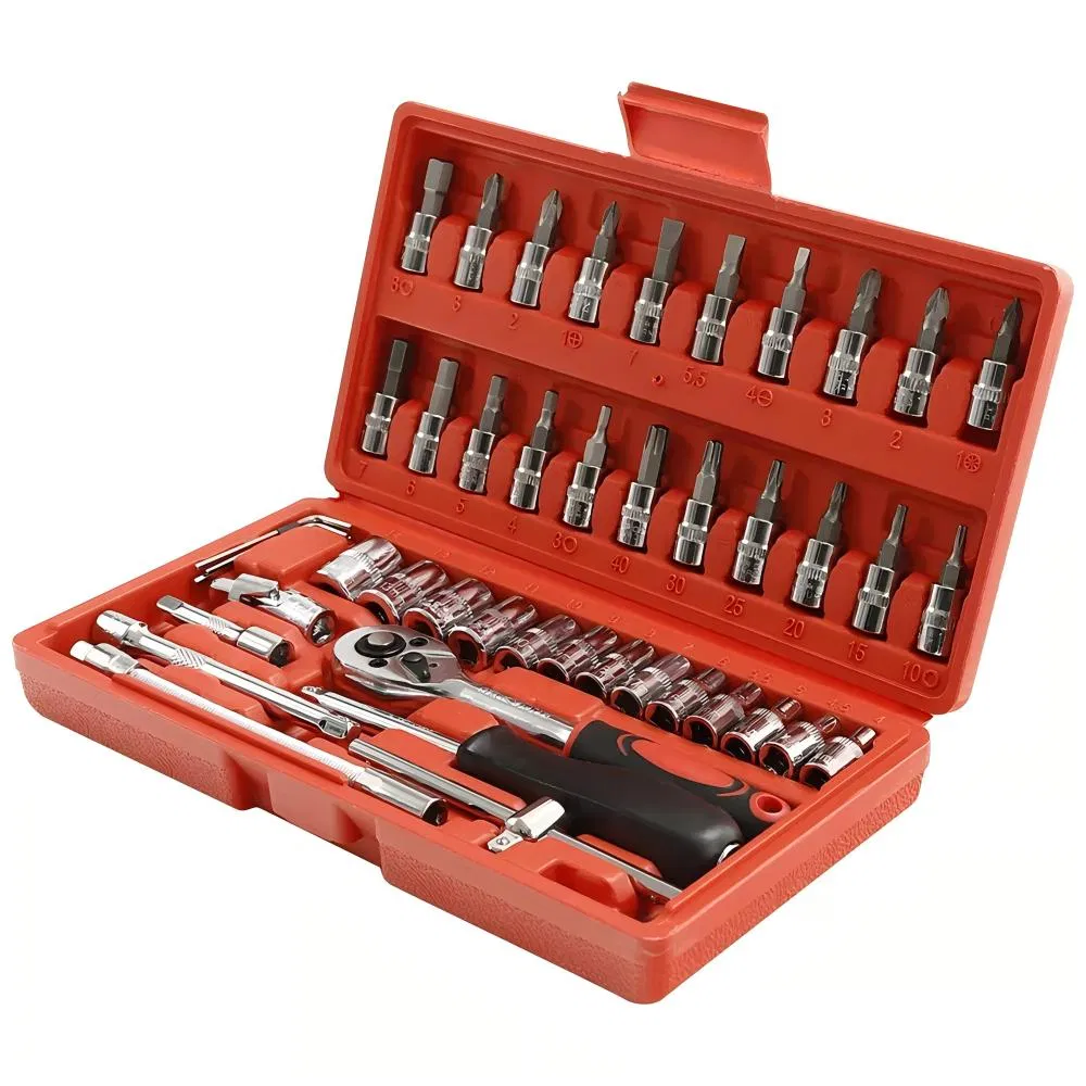 46PCS Socket Set Automotive Tool Sets Auto Repair Socket Wrench