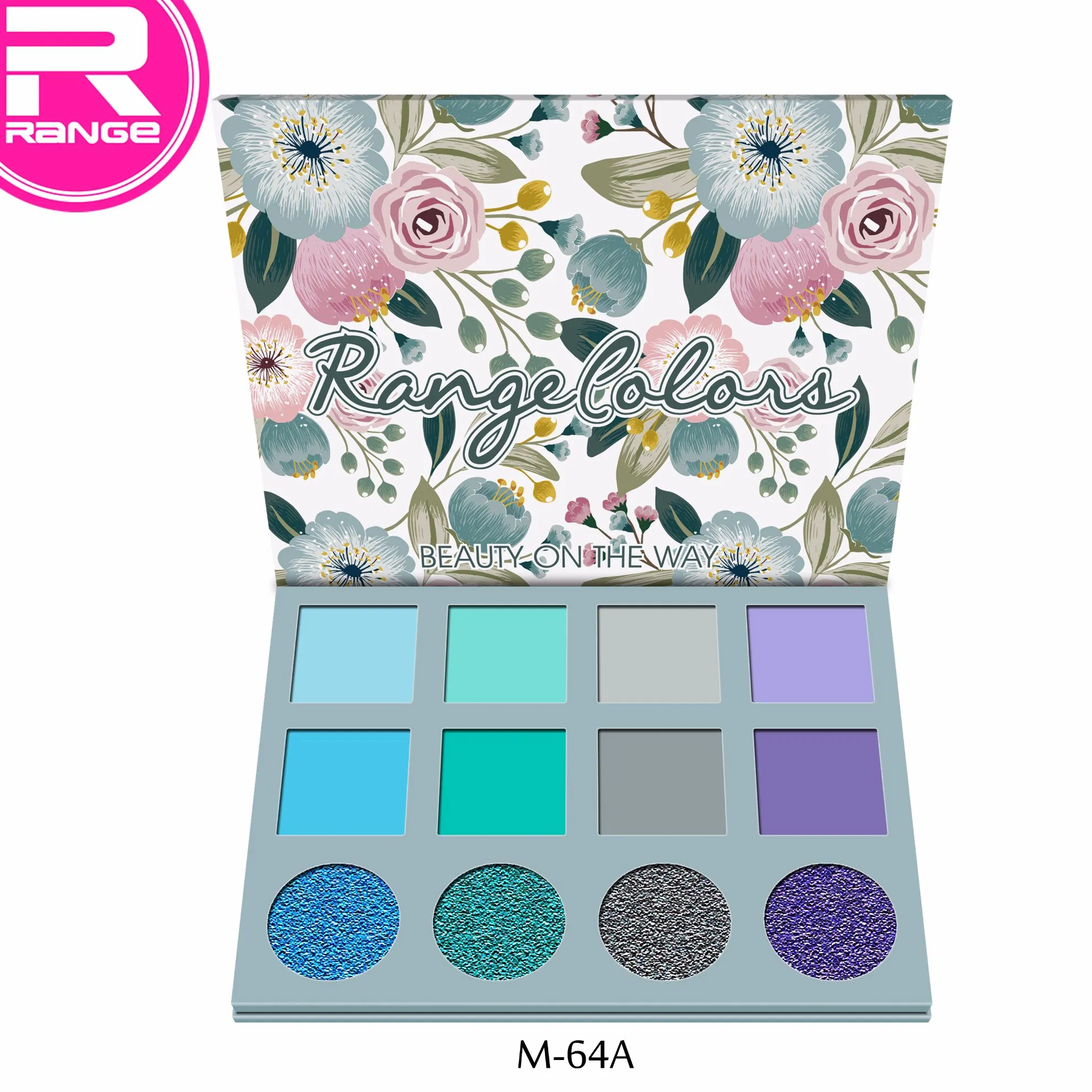 OEM 12 Colors Glitter Smoky Eyeshadow Palette; Longlasting-Sweat Proof and Fine Powder Eyeshadow Palette