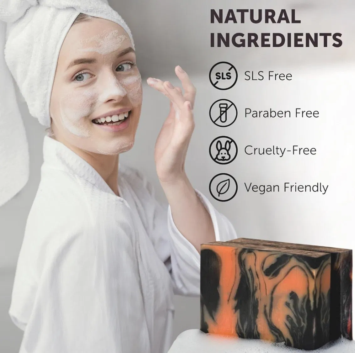 Online Wholesale and Retail Natural Ingredient Charcoal Turmeric Kojic Acid Soap Collegen Vc Retinol Handmade Lemon Snail Protein Soap Bamboo Charcoal Soap