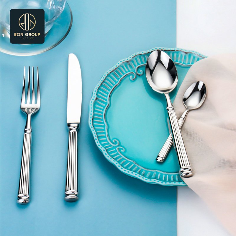 Gold Plated Spoon Fork Set Bulk Gold Flatware Tableware Sets Cutlery for Wedding