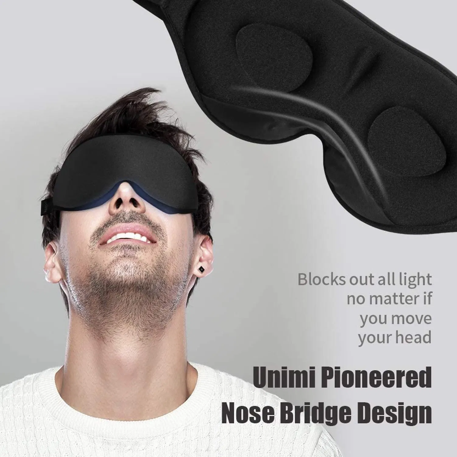 3D Sleeping Mask Memory Foam Sleep Blindfold Shading Light Eye Cover