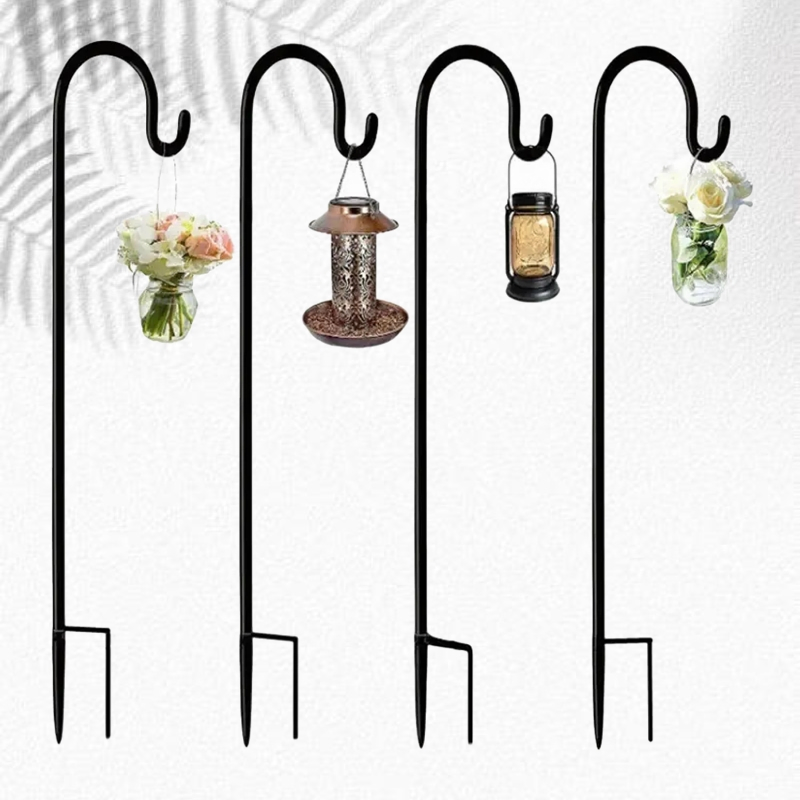 Ornamental Shepherd Hook Made of Wrought Iron for Victorian Style Garden Decoration