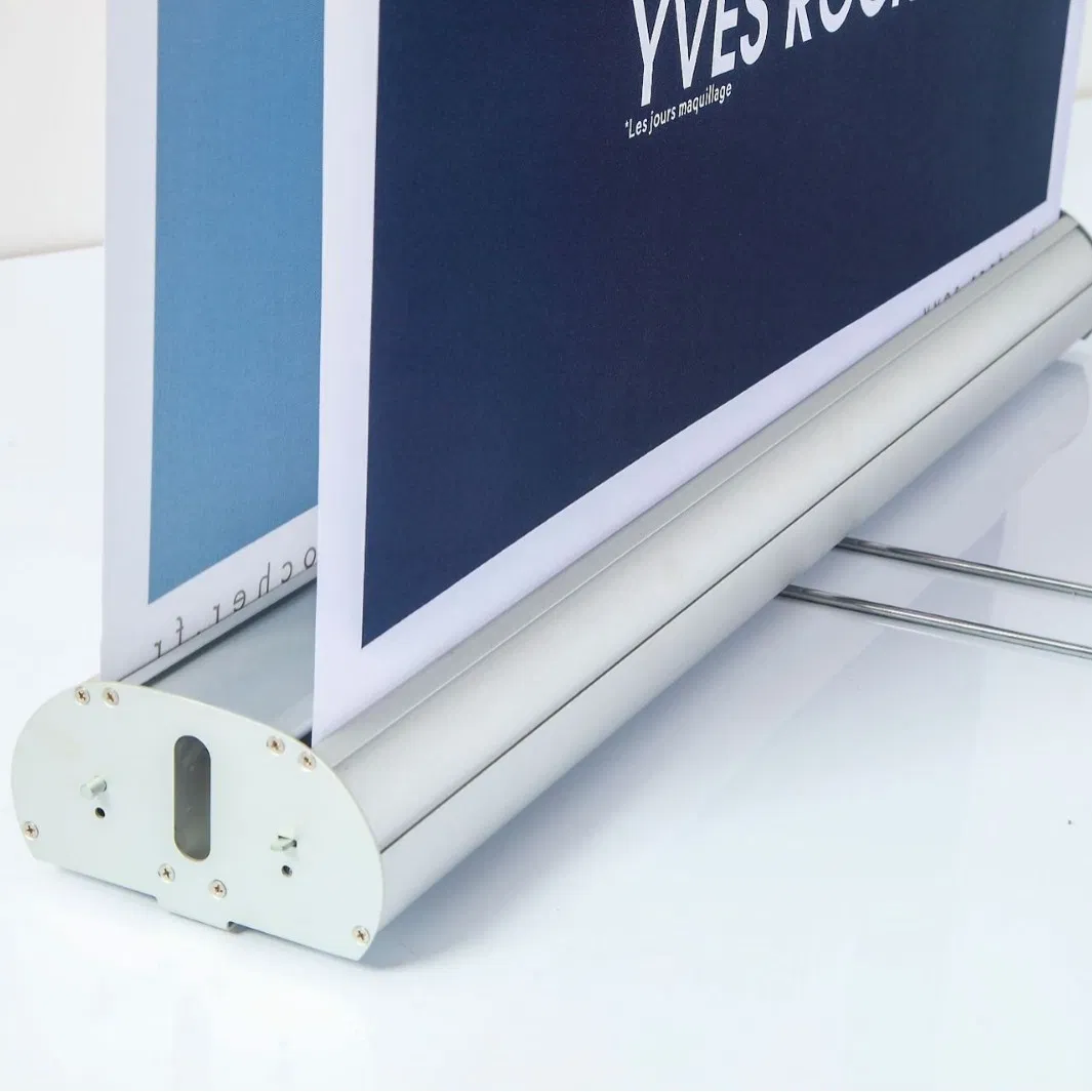 Aluminum Alloy Double Sided Roll up Banner Stand Portable Floor Display Rack