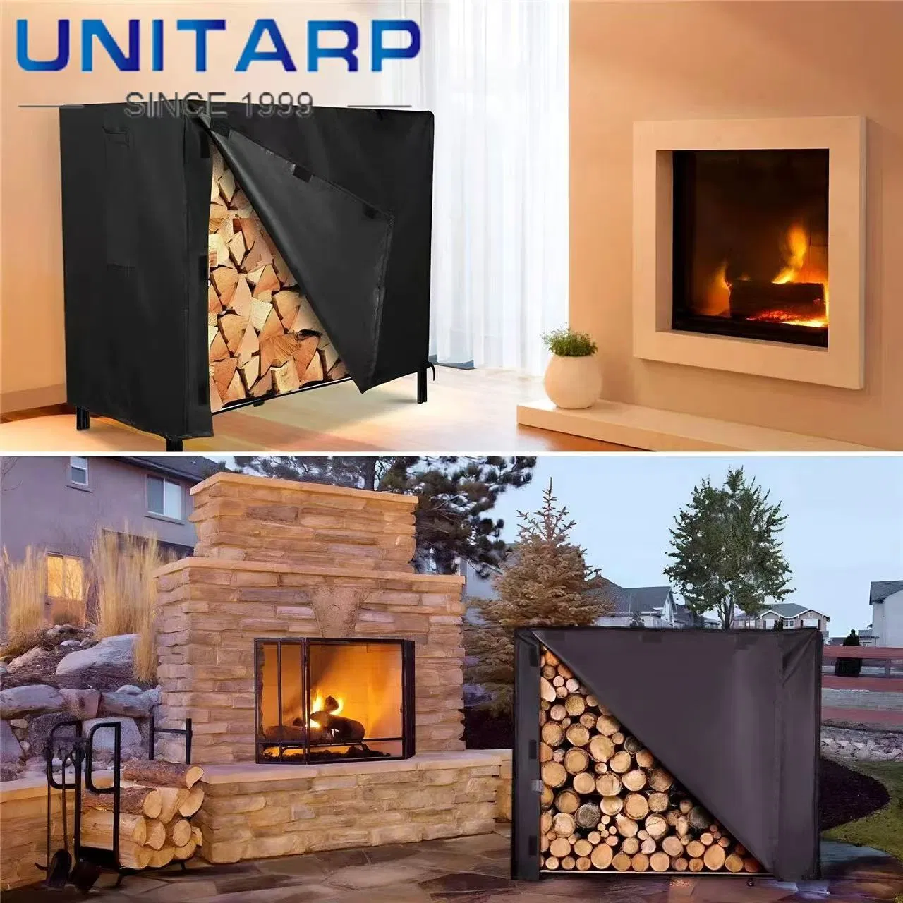 New 600d Oxford Cloth Outdoor Waterproof Firewood Shed Wood Cover Rain Cover