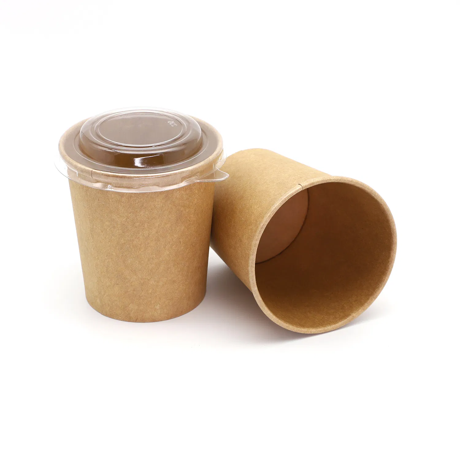 Disposable Brown Kraft or Light Brown Bamboo Pulp Paper Cups for Drinking or Dessert Like Ice Cream