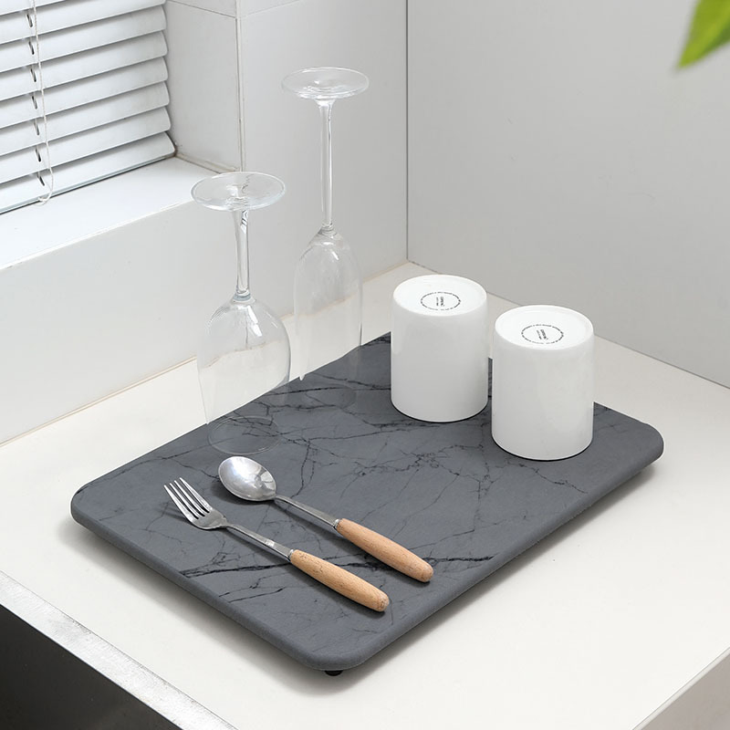 Коврик для сушки посуды из диатомита, 40x30 см