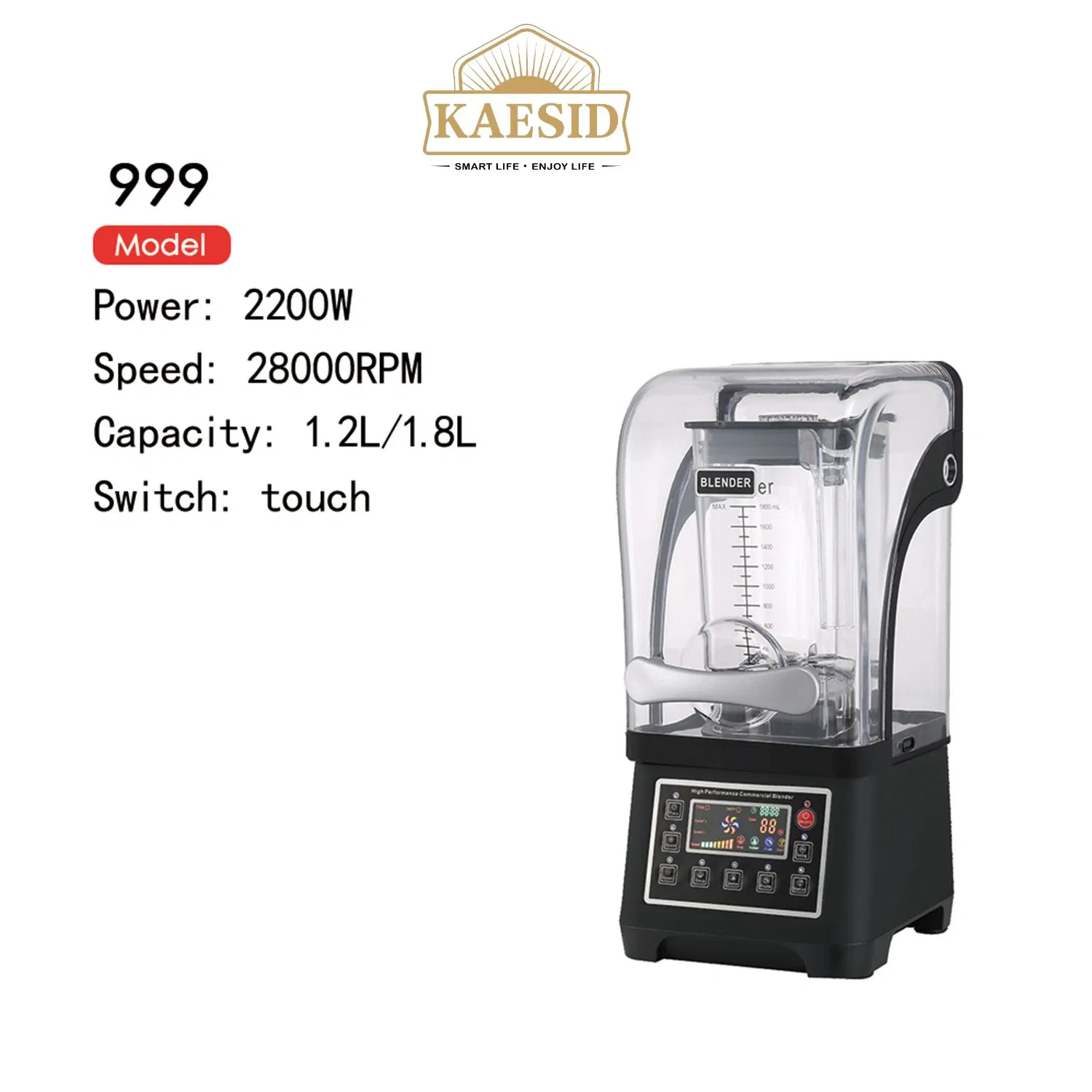 Commercial Blender Mixer Juicer Break Jug Strong Blade Smoothies Soybean Milk and Nut Fruits Juice Blender