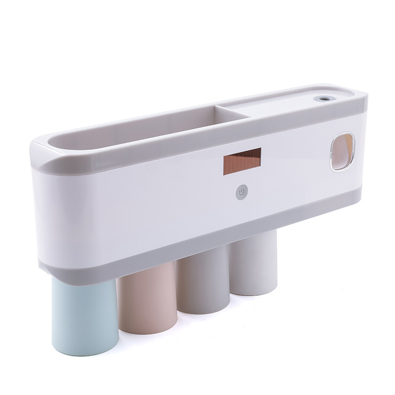 Wall-Mounted Intelligent UV Sterilization Toothbrush Holder Multi-Function Rack Toothpaste Dispenser