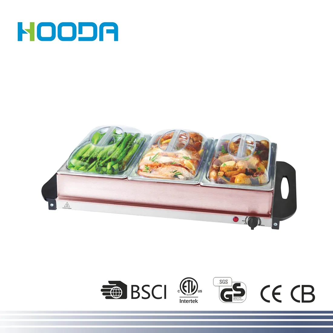3*2.5L Separate Warming Pans Electric Food Warming Server Buffet Warmer