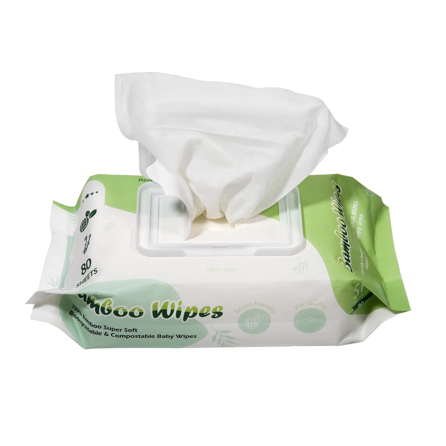 GMPC, EPA, ISO13485, SGS, TUV Test Baby Wet Towel Baby Care Tissue Products Bamboo Cotton Viscose Natural Material Clean Nonwoven Disposable Flushable Wipe