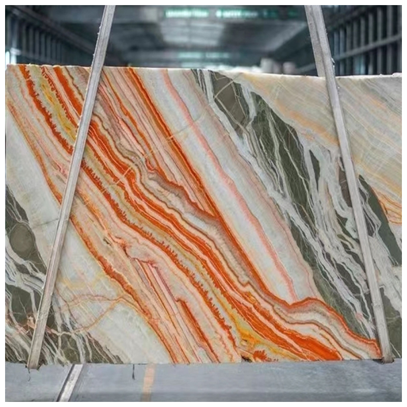 Iran Multicoior Backlit Rainbown Onyx Marble Slabs for Bookmatched Wall and Countertops