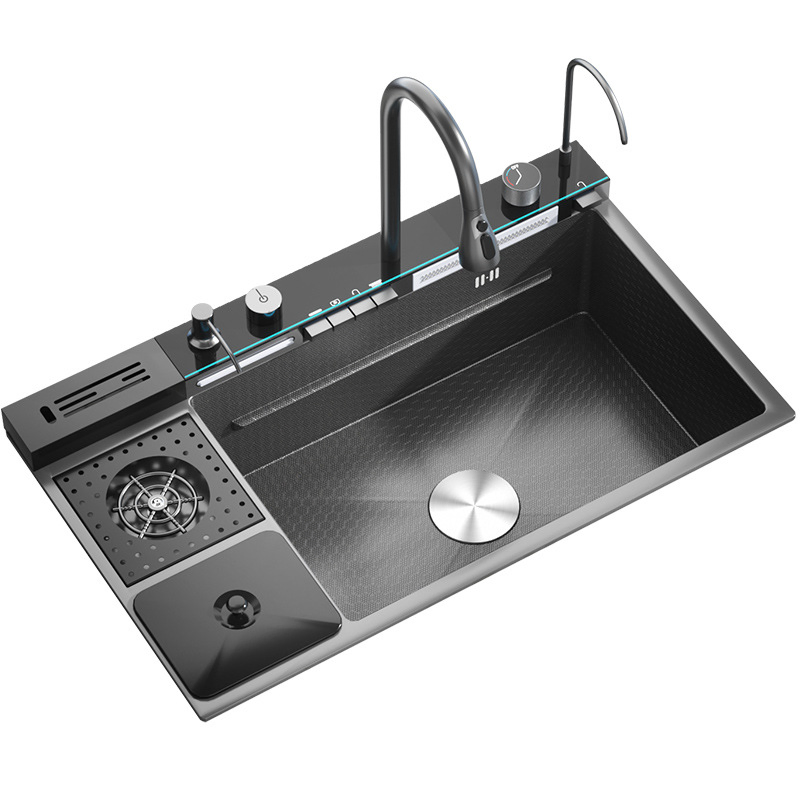 Multifunctional Double - Bowl Granite Commercial Kitchen Sink