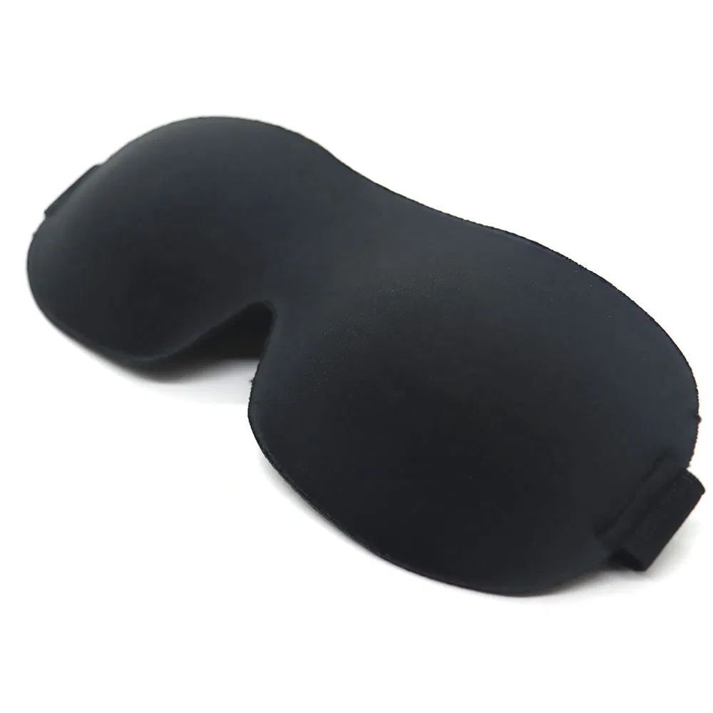 Wholesale Private Label 3D Contour Black Foam Sleep Eye Mask Travel Cotton