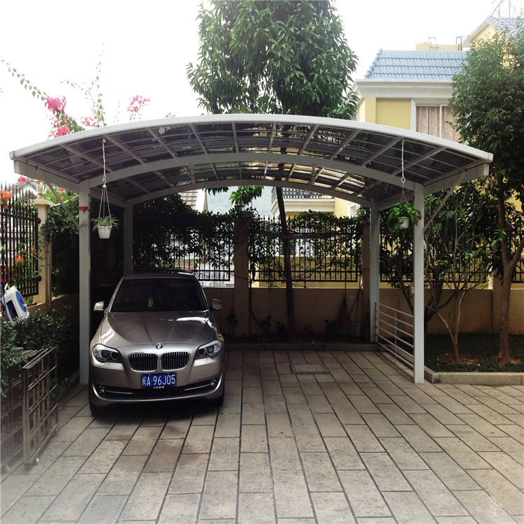Heavy Snow Resistant Roof Aluminum Polycarbonate Canopy Carport with Galvanized Base