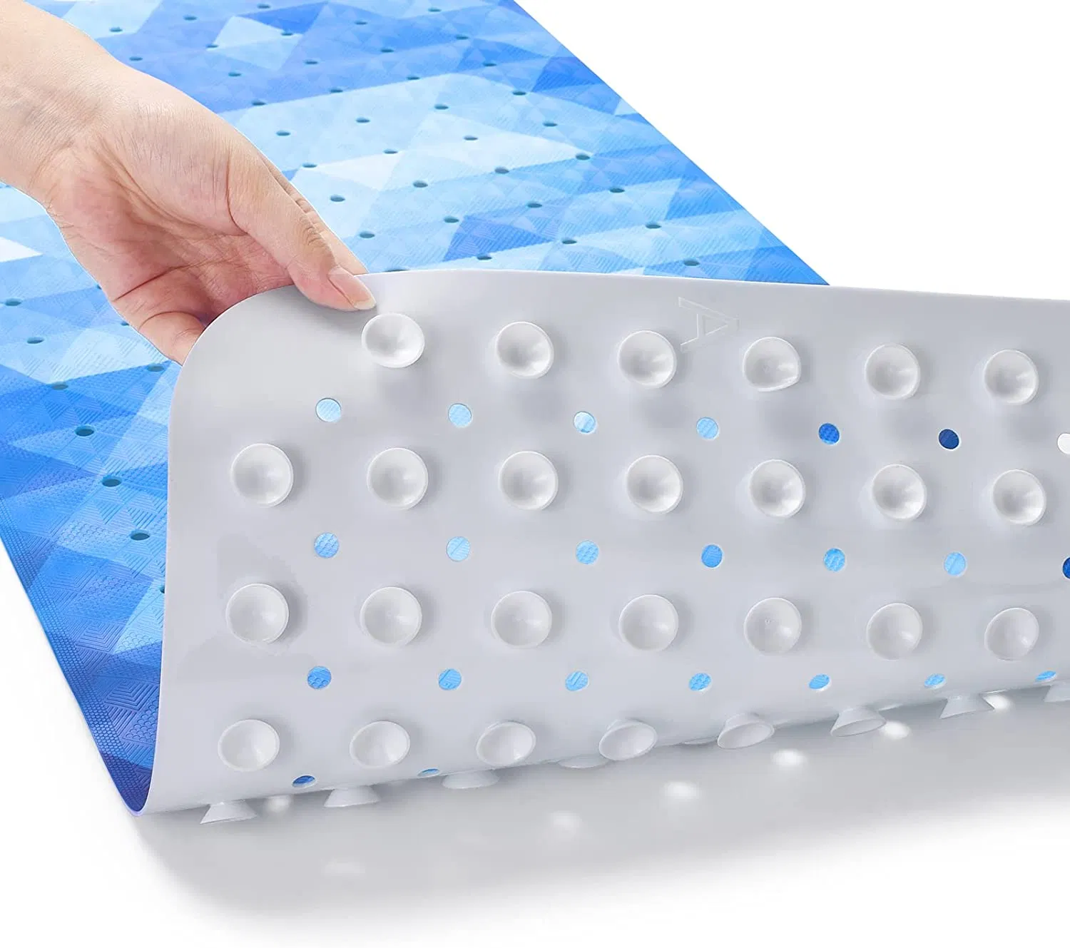 Modern Bathtub Mat Non Slip for Shower Tub - Multi Colored Bath Mats with Unique Decorative Artisan Designs for Adults Kids Baby with Cup