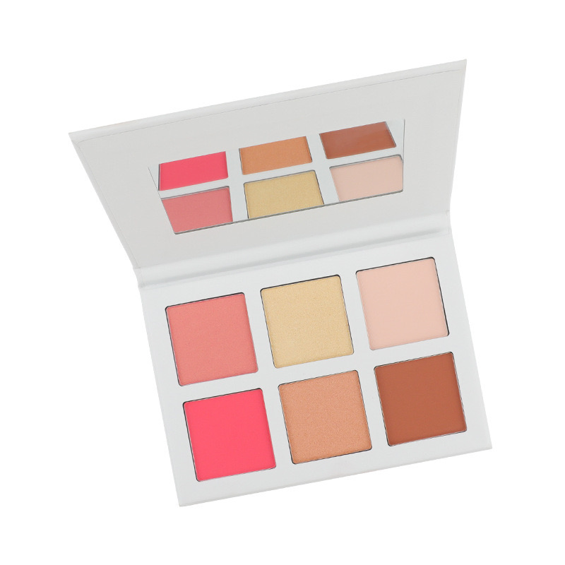 DIY 6 Colors Blush Highlighter Contour Palette Accept Private Label