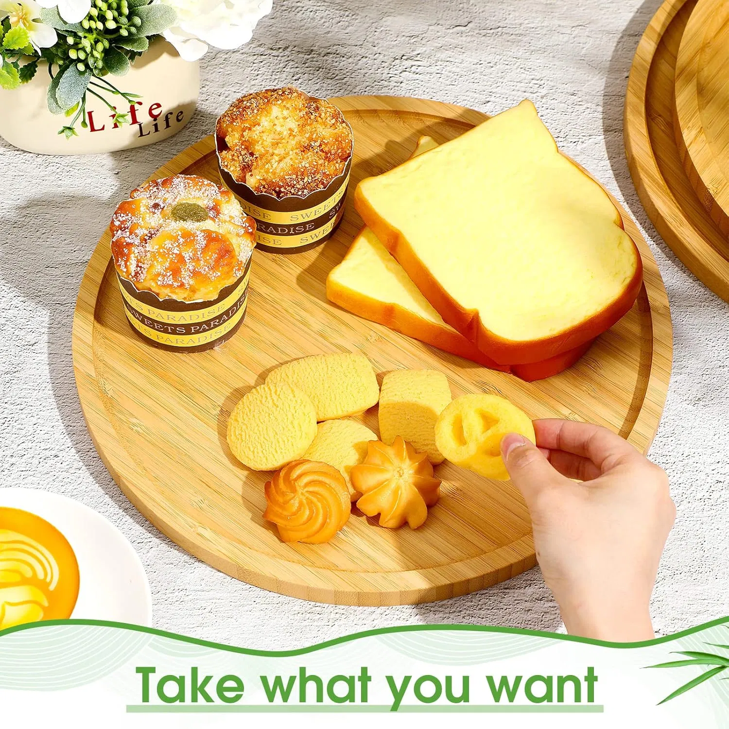 Bamboo Household Kitchen Living Room Circular Diameter 11.8 Inch Dining Plate