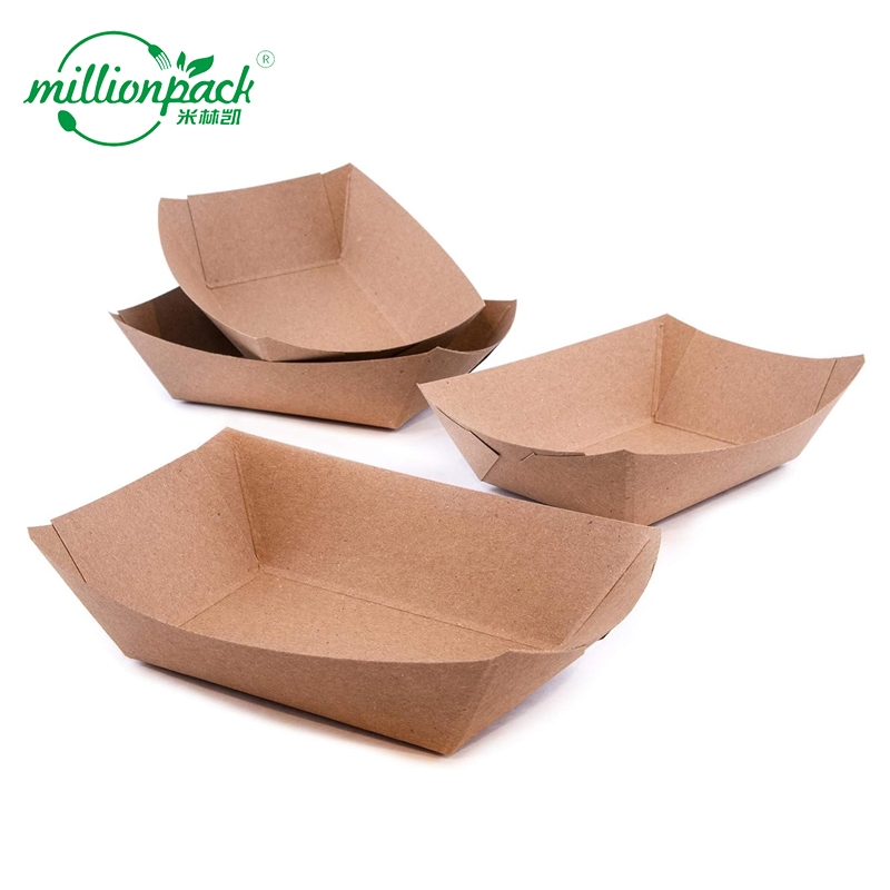 Brown Paper Tray for Party Catering Events Easy Clean Strong Eco Choice