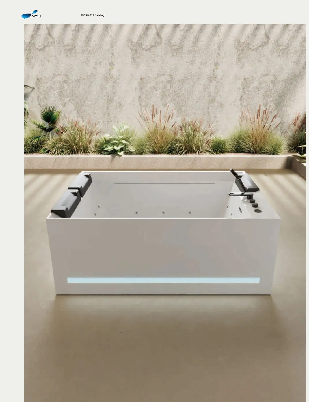 Акриловая ванна премиум-класса с подогревом и гидромассажем