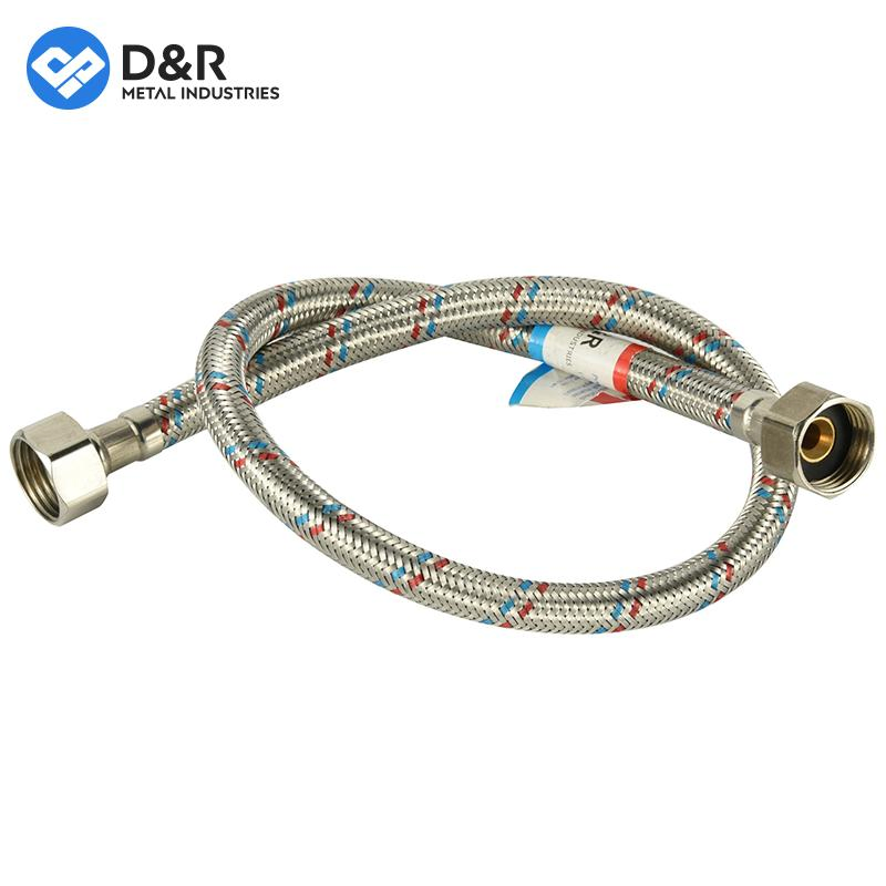 D&R Factory 150cm 200cm High Quality Custom Length 304 Steel Wire NBR Nickel Coating Copper 1/2″ Flexible Braided Plumbing Hoses
