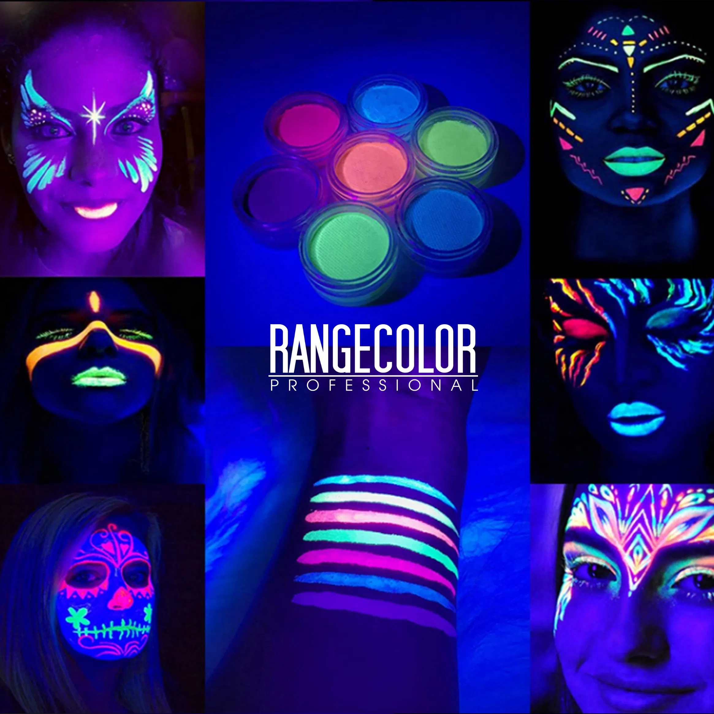 Longlasting Water Based Makeup Neon UV Color Eyeliner Cream, Easy Apply and Wash off Water Active Fluorescent Paint