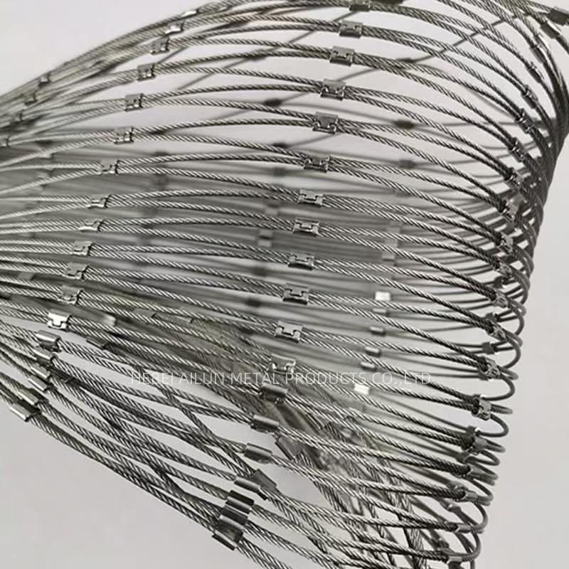 Stainless Steel Wire Rope Cable Hand-Woven Net Flexible Metal Mesh Net/Bird Net/Zoo Safety Wire Net/Rope Mesh/Stainless Steel Rope Net/Zoo Fence