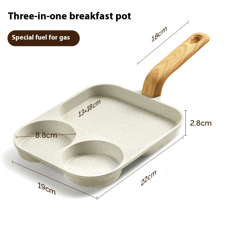 Non-Stick Egg 3 in 1 Frying Pan Egg Burger Maker Pan Pancake Omelet Egg Ham Pans Breakfast for Gas Stove Induction