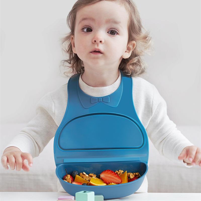 Factory Supply Attractive Price Plate Set Baby Wholesale Silicone Detachable Baby Bib