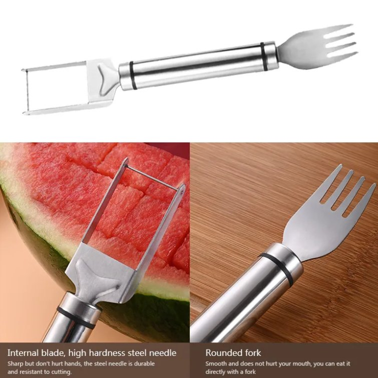 2-in-1 Stainless Steel Watermelon Slicer and Fork Tool