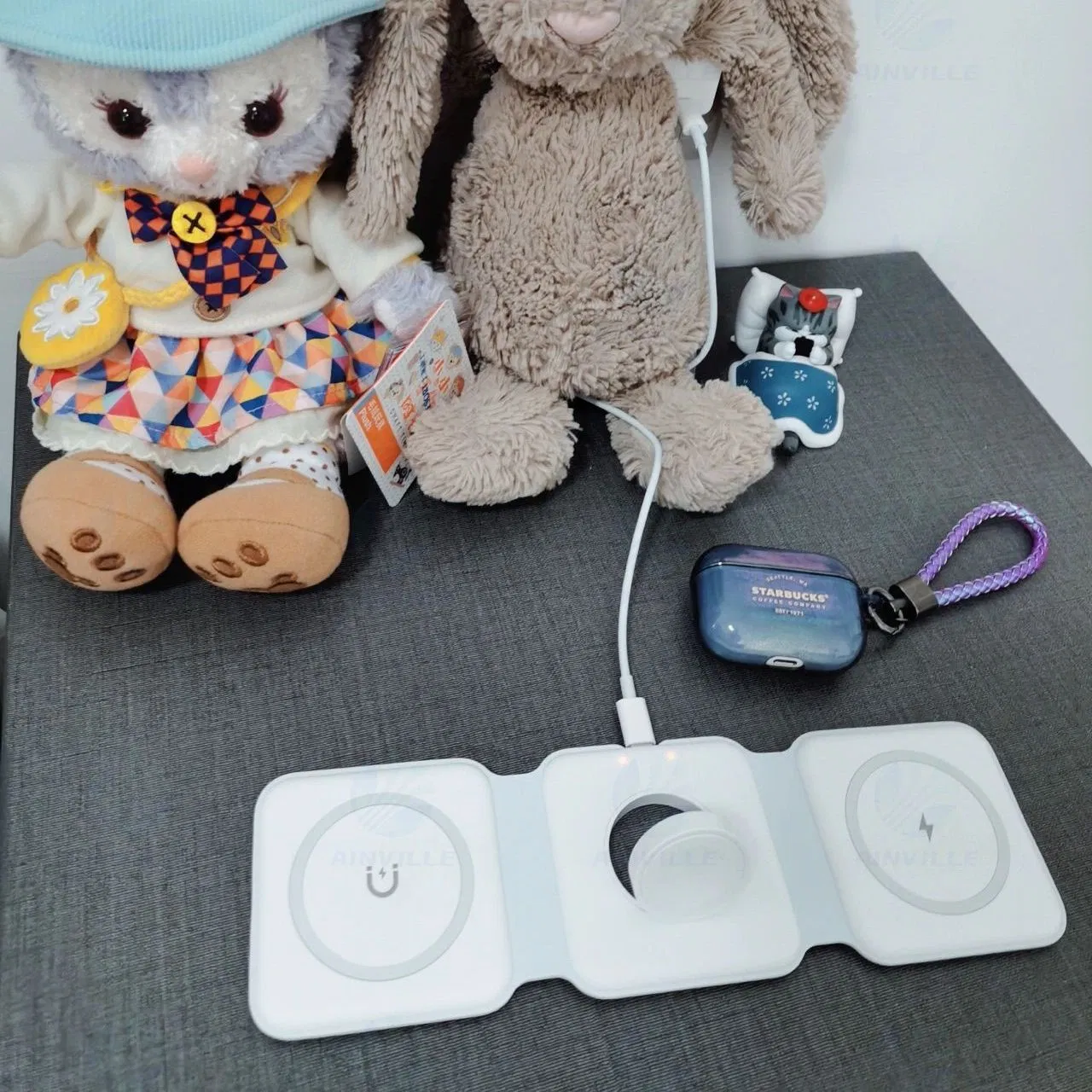 Magnetic 3 in 1 Foldable Wireless Charger 15W Fast Wireless Charging Stand Station Portable Wireless Charger for Phone